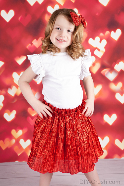 Valentine's Day Crinkle Skirt Free Sewing Pattern