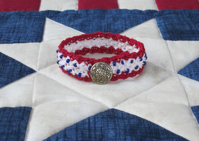 Sweet Liberty Beaded Crochet Bracelet