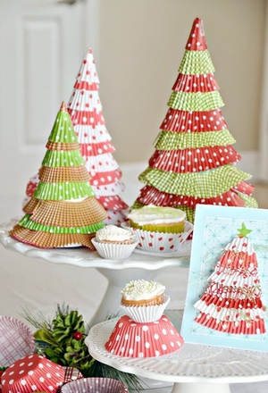 Cupcake Liner Christmas Trees
