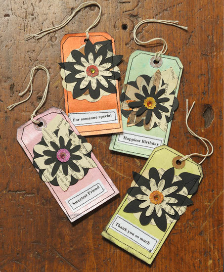 Color Washed Daisy DIY Gift Tags