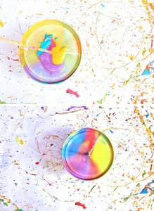 Yogurt Paint Spin Art Tops | FaveCrafts.com