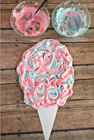 Cotton Candy Puff Paint Craft