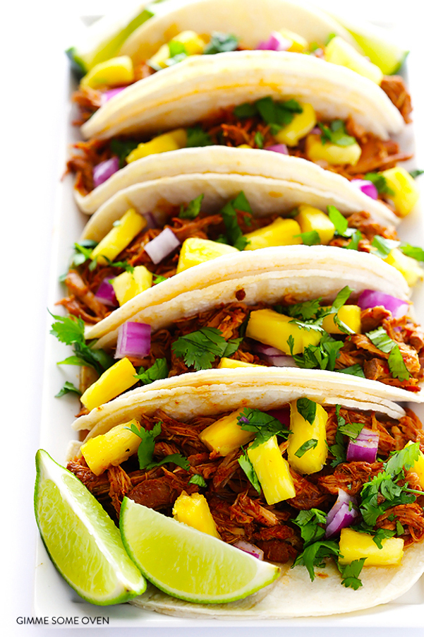 Slow Cooked Tacos Al Pastor | AllFreeSlowCookerRecipes.com