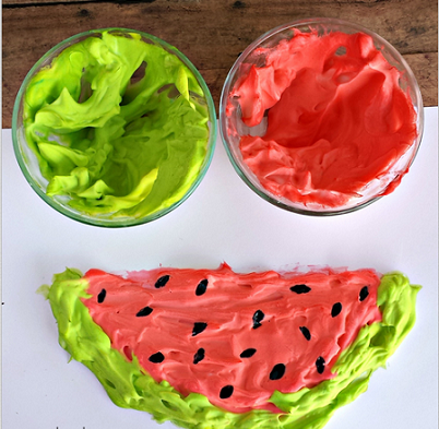 Puffy Paint Watermelon Craft