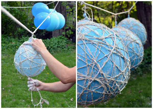 How do I make twine balls for outdoors?