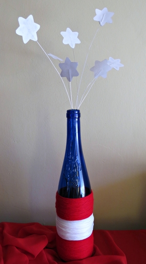 Stars and Stripes Wine Bottle Centerpiece