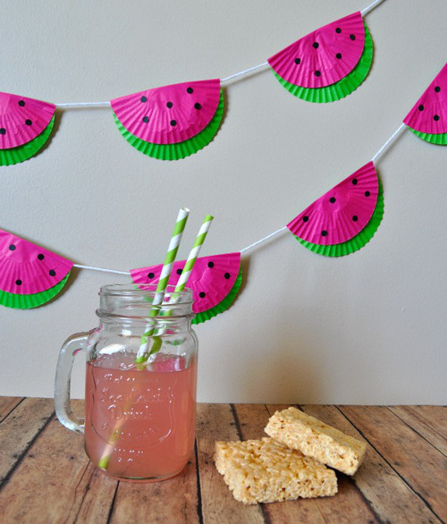 Watermelon Cupcake Liner Garland