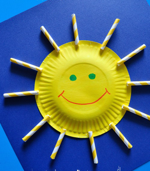 Simple Paper Plate Sun | AllFreeKidsCrafts.com