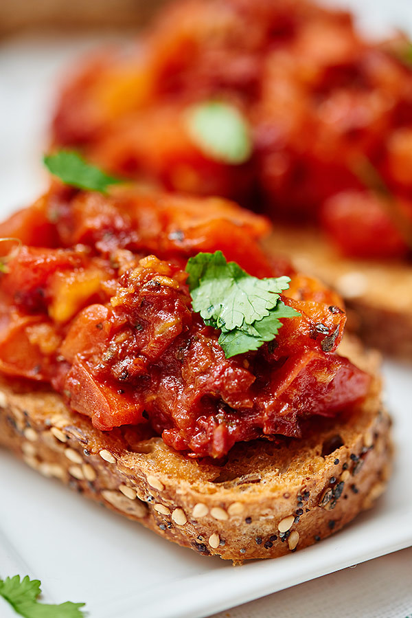Sun Dried and Roma Tomato Bruschetta