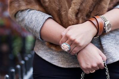 Rosette and Crystal DIY Ring