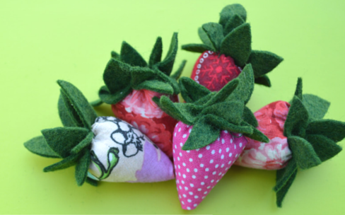 Strawberry Pincushion Scrap Buster