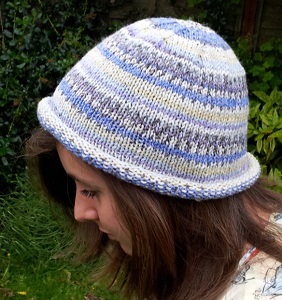 Rolled Brim Stockinette Stitch Beanie