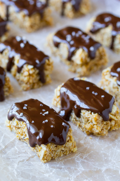 Salted Dark Chocolate Granola Bars