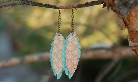 DIY Paper Feather Earrings