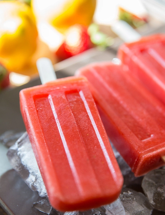 Sweet  Tart Strawberry Lemon Popsicles