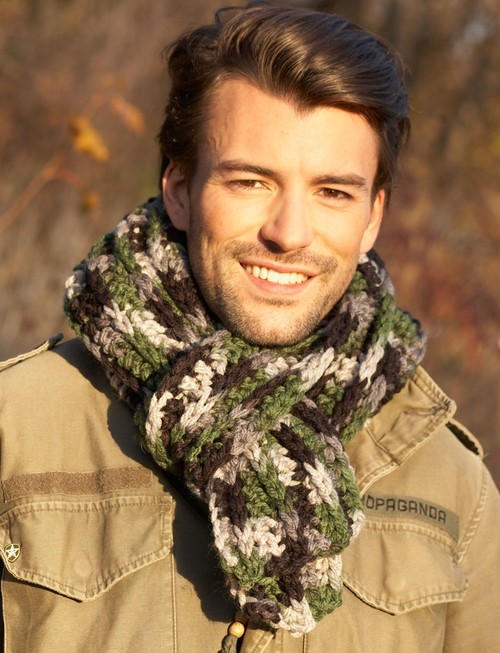 Rugged Mens Crochet Scarf