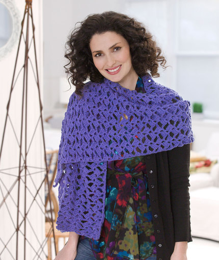 Romantic Lacy Crochet Stole | AllFreeCrochet.com