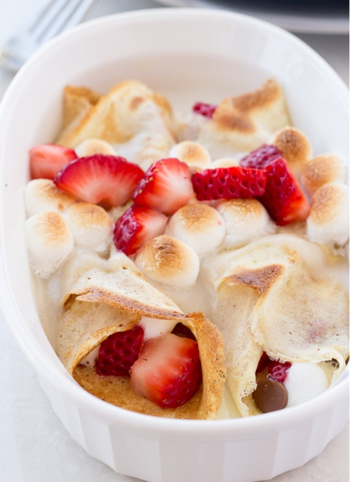 Strawberry Smores Crepe Enchiladas