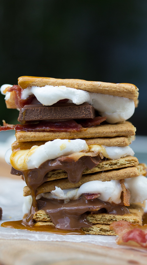 Grilled Caramel Bacon Smores