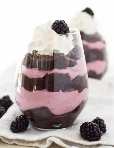 Chocolate Blackberry Cheesecake Trifles