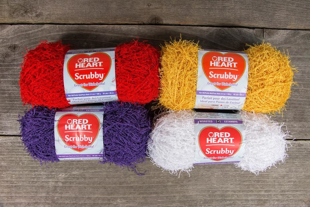 Knit and Crochet Flowers in Red Heart Scrubby Yarns