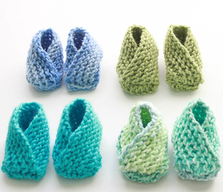 Crossover Knit Baby Booties Pattern | FaveCrafts.com