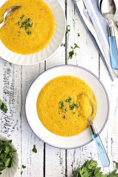 Roasted Yellow Pepper and Tomato Soup