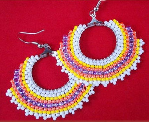 Colorful Circular Brick Stitch Earrings