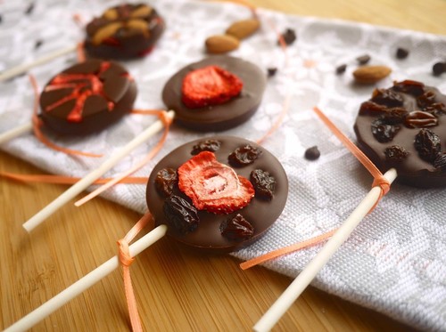 Dried Fruit and Chocolate Lollipops