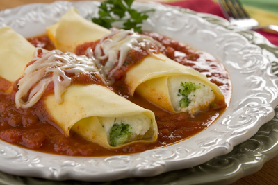 Broccoli and Cheese Manicotti