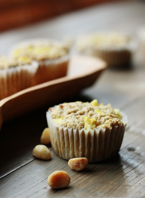 Pineapple Coconut Muffins with Macadamia Butter