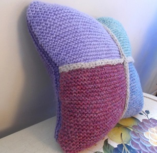Garter Stitch Patchwork Pillow