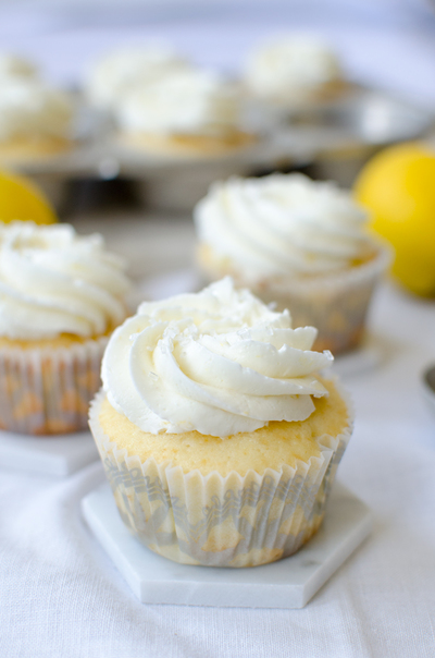 Lemon Curd Stuffed Cupcakes