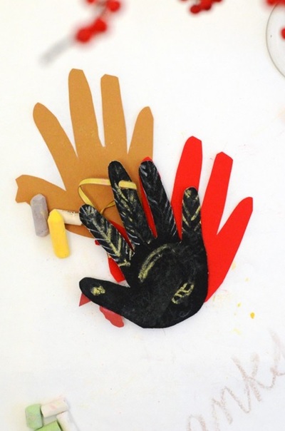 Chalkboard Paper Hand Turkey