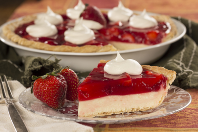 Strawberry Eggnog Pie