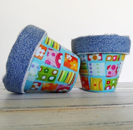 Scrappy Denim Pots