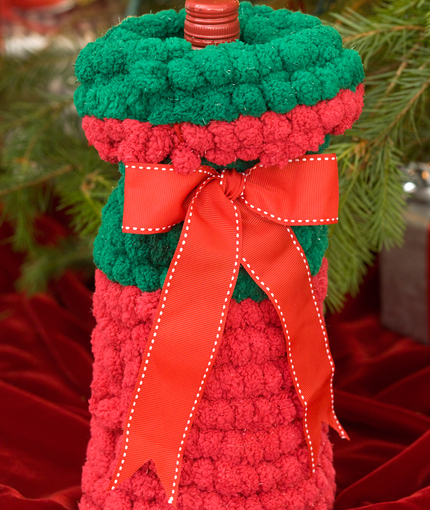Crochet Christmas Bottle Cover