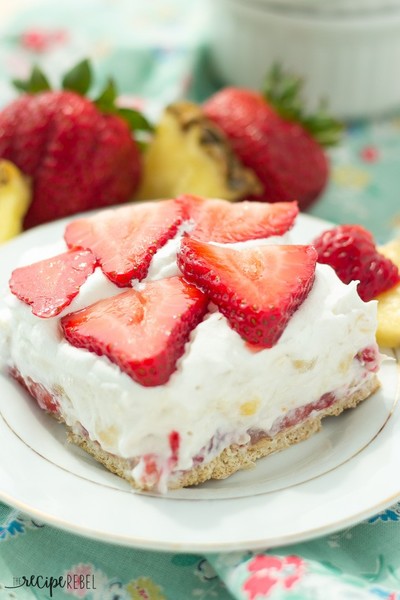 Light Strawberry Pineapple Cheesecake