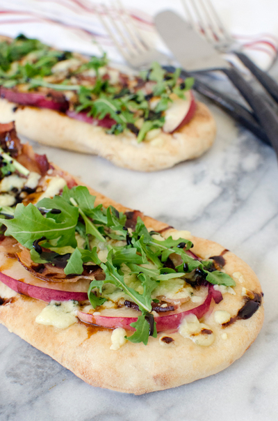 Gorgonzola Peach and Bacon Flatbread