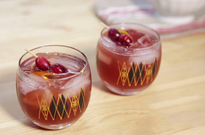 Cranberry Old Fashioned Cocktail Drink