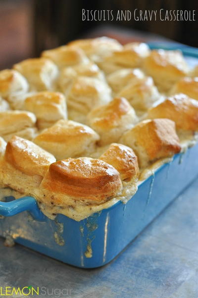 4-Ingredient Biscuits and Gravy Casserole