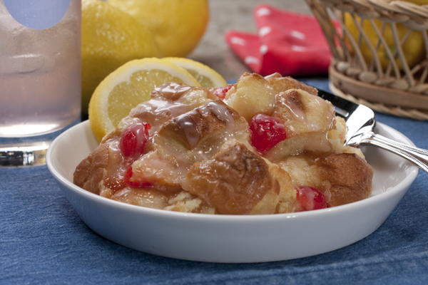 Pink Lemonade Bread Pudding