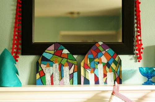 Pastel Stained Glass Drawings