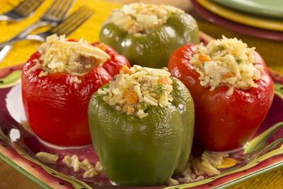 Cheesy Chicken Salad Stuffed Peppers