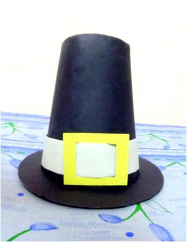 Construction Paper Pilgrim Hat | AllFreeHolidayCrafts.com