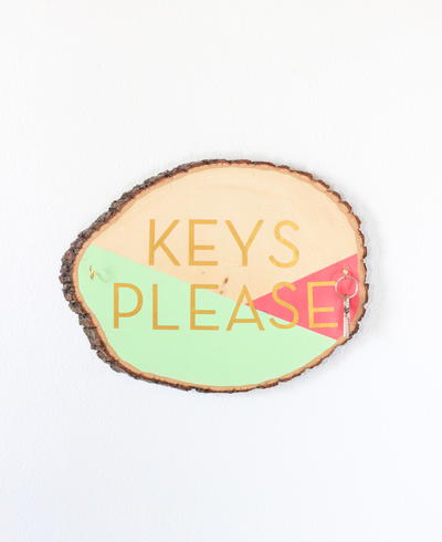 Wooden Slab Key Holder