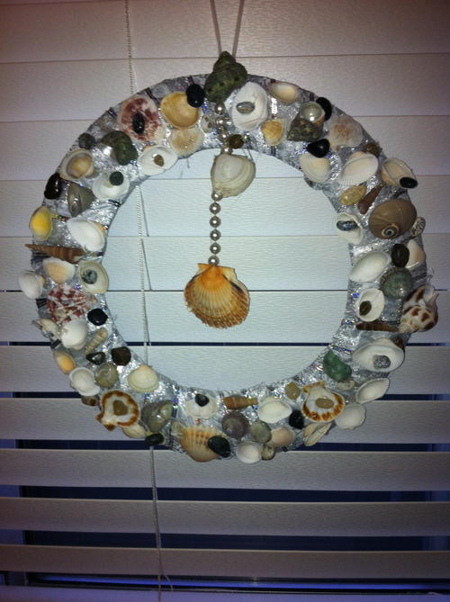 Shells and Rocks DIY Christmas Wreath