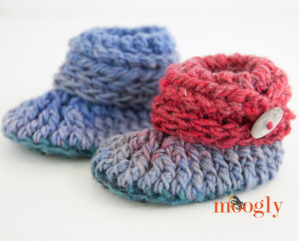 Ups and Downs Crochet Baby Booties