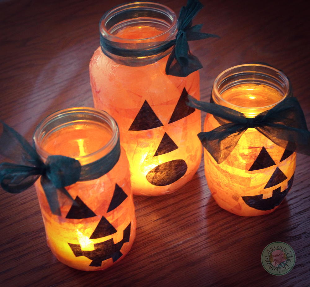 Jack O'Lantern Mason Jar Ideas