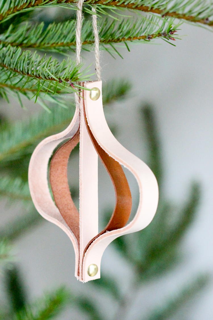 Rustic Leather DIY Christmas Ornament | AllFreeChristmasCrafts.com